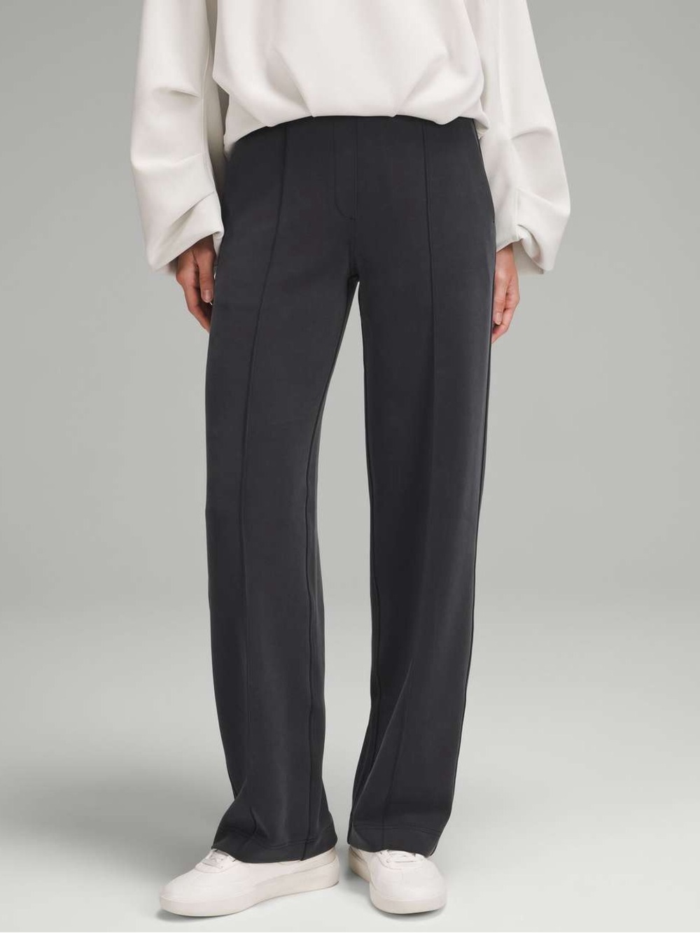 Lululemon Black Velvety Softstreme Pintuck Mid-Rise Pants Size Large 29"